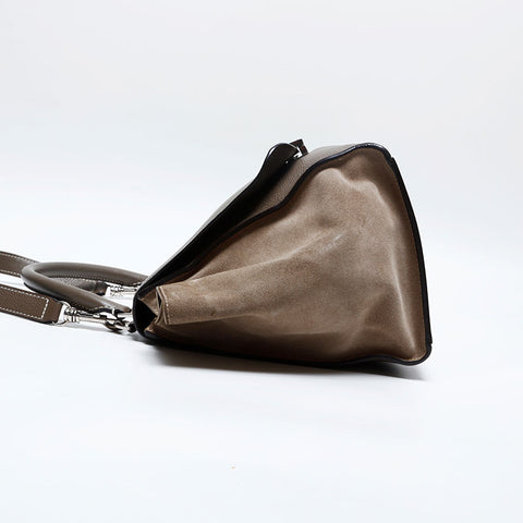 CELINE Trapeze Leather Handbag gray WS20132