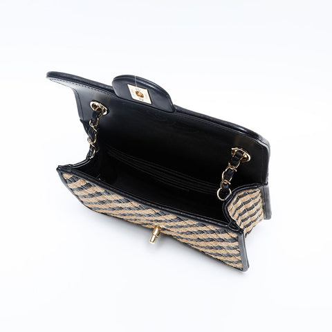 CHANEL 31st series Mini flap 2021-2022 straw leather Shoulder Bag beige WS20133