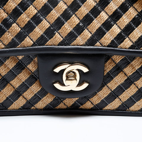 CHANEL 31st series Mini flap 2021-2022 straw leather Shoulder Bag beige WS20133