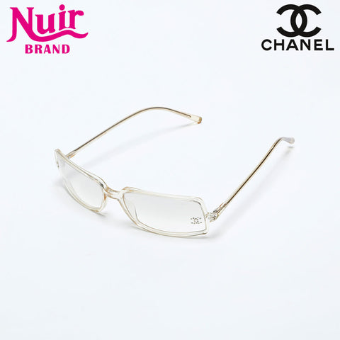 CHANEL Clear Frame Rhinestone Mini COCO Mark sunglasses clear WS20136