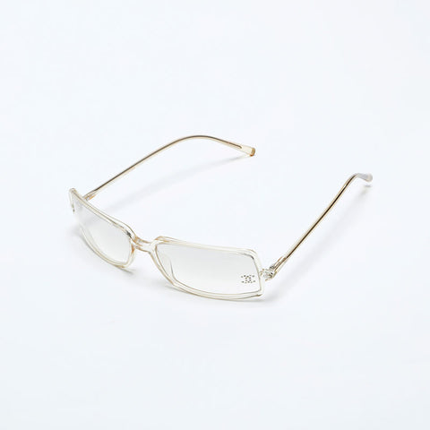 CHANEL Clear Frame Rhinestone Mini COCO Mark sunglasses clear WS20136
