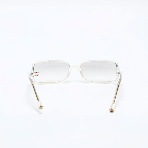 CHANEL Clear Frame Rhinestone Mini COCO Mark sunglasses clear WS20136