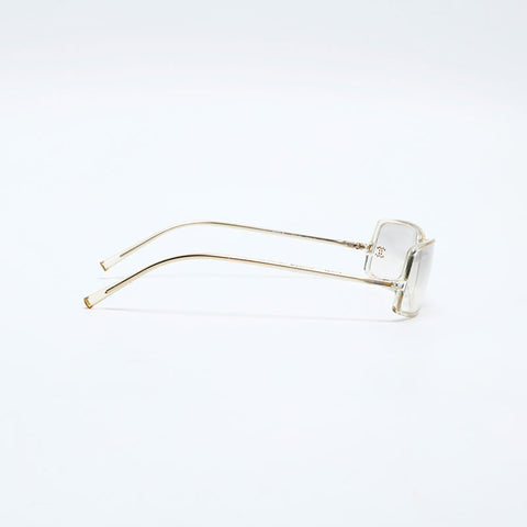 CHANEL Clear Frame Rhinestone Mini COCO Mark sunglasses clear WS20136