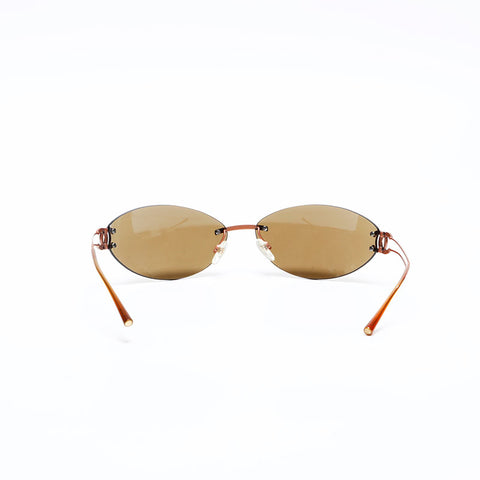 CHANEL Rimless COCO Mark sunglasses Brown WS20137