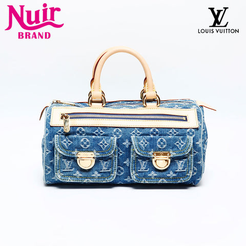 LOUIS VUITTON 2005 Monogram Denim Neo Speedy Handbag Navy WS20143