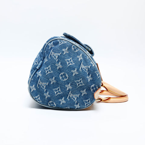 LOUIS VUITTON 2005 Monogram Denim Neo Speedy Handbag Navy WS20143