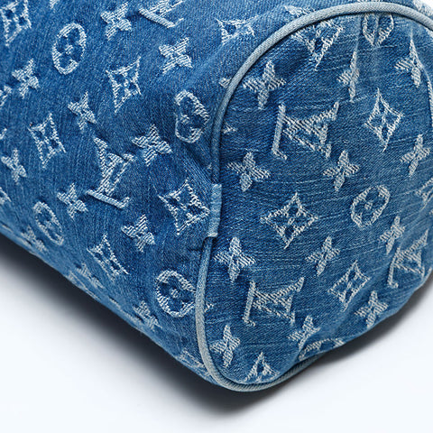 LOUIS VUITTON 2005 Monogram Denim Neo Speedy Handbag Navy WS20143