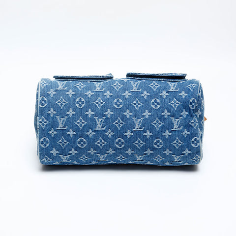LOUIS VUITTON 2005 Monogram Denim Neo Speedy Handbag Navy WS20143