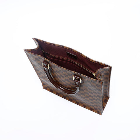LOUIS VUITTON 2013 Damier Sac Plat PM Tote Bag Brown WS20144