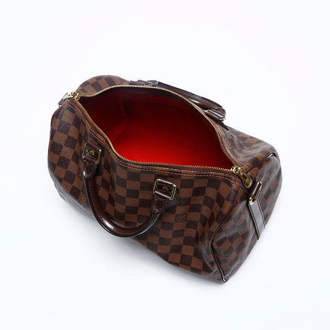 LOUIS VUITTON Damier Speedy Bandouliere 30 Handbag Brown WS20146