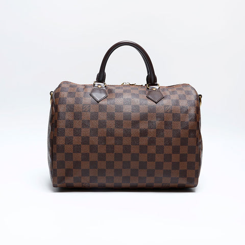 LOUIS VUITTON Damier Speedy Bandouliere 30 Handbag Brown WS20146