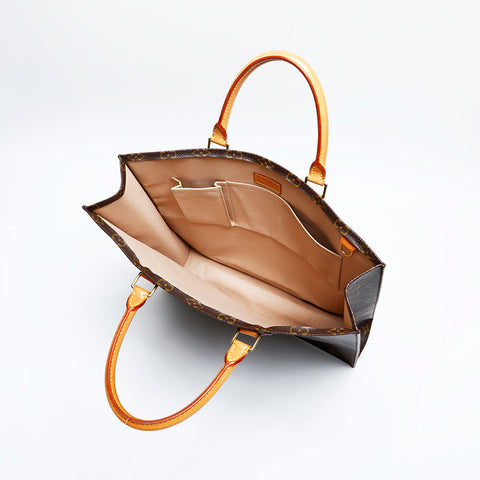 LOUIS VUITTON Monogram Sac Plat Tote Bag Brown WS20147