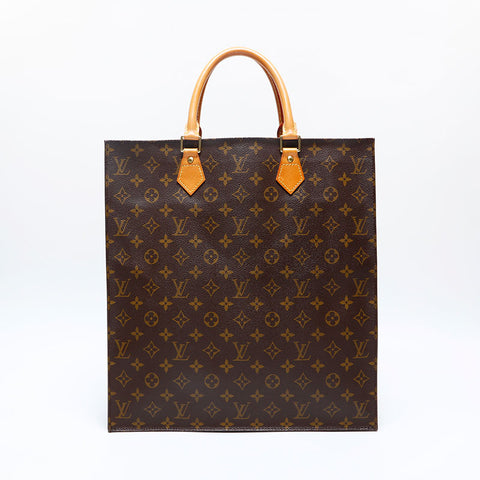 LOUIS VUITTON Monogram Sac Plat Tote Bag Brown WS20147