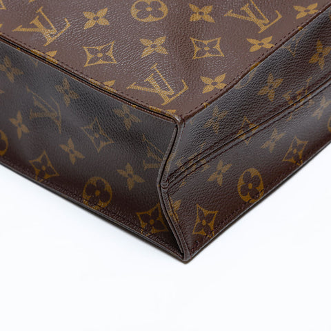LOUIS VUITTON Monogram Sac Plat Tote Bag Brown WS20147