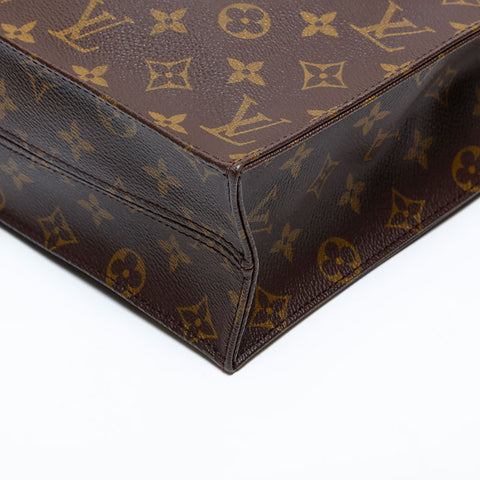 LOUIS VUITTON Monogram Sac Plat Tote Bag Brown WS20147