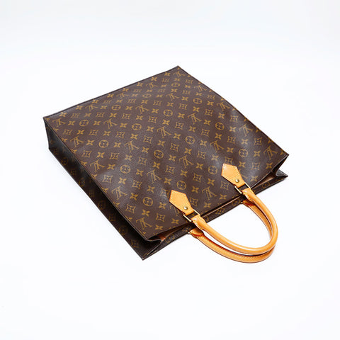 LOUIS VUITTON Monogram Sac Plat Tote Bag Brown WS20147