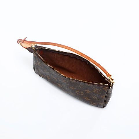 LOUIS VUITTON 2000 Monogram Pochette Accessoires Handbag Brown WS20148