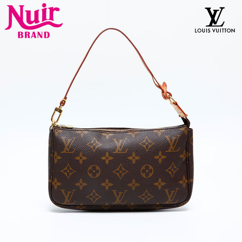 LOUIS VUITTON 2000 Monogram Pochette Accessoires Handbag Brown WS20148