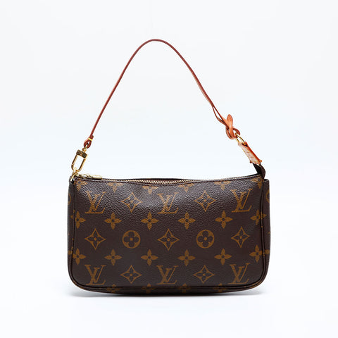 LOUIS VUITTON 2000 Monogram Pochette Accessoires Handbag Brown WS20148
