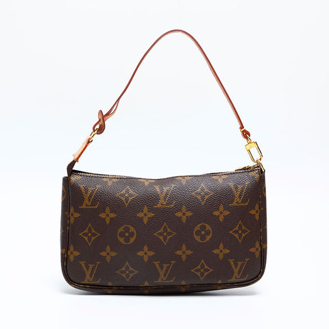 LOUIS VUITTON 2000 Monogram Pochette Accessoires Handbag Brown WS20148