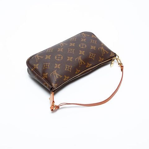 LOUIS VUITTON 2000 Monogram Pochette Accessoires Handbag Brown WS20148