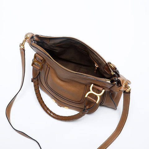 Chloe Marcy Leather Shoulder Bag Brown WS20153