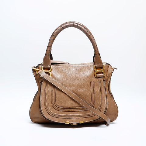 Chloe Marcy Leather Shoulder Bag Brown WS20153