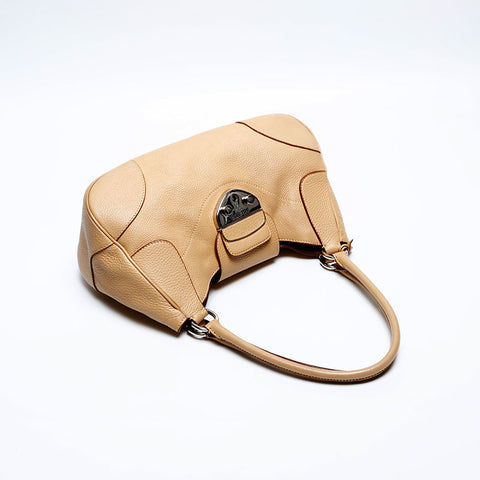 PRADA Logo leather one belt Shoulder Bag Brown WS20154