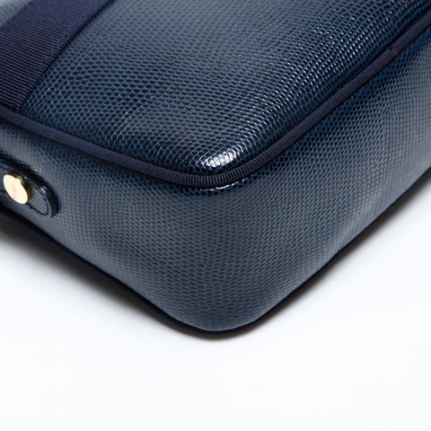Salvatore Ferragamo Vara embossed leather Shoulder Bag Navy WS20155