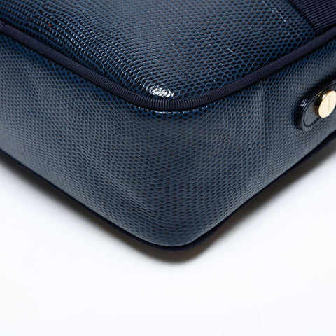 Salvatore Ferragamo Vara embossed leather Shoulder Bag Navy WS20155
