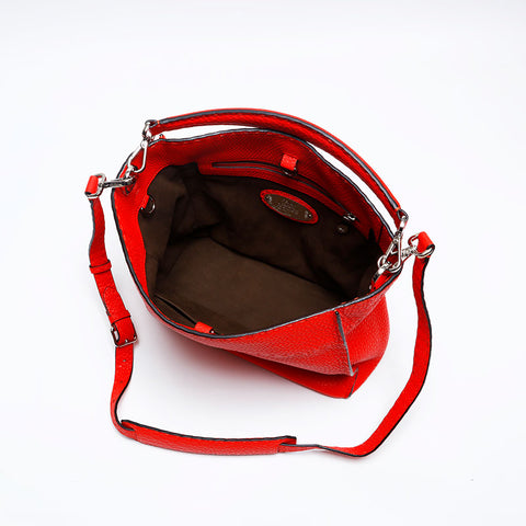 FENDI Leather Selleria Shoulder Bag Red WS20156