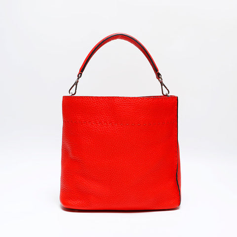 FENDI Leather Selleria Shoulder Bag Red WS20156
