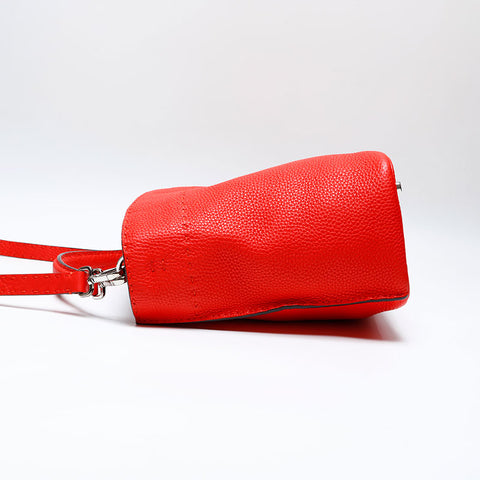 FENDI Leather Selleria Shoulder Bag Red WS20156