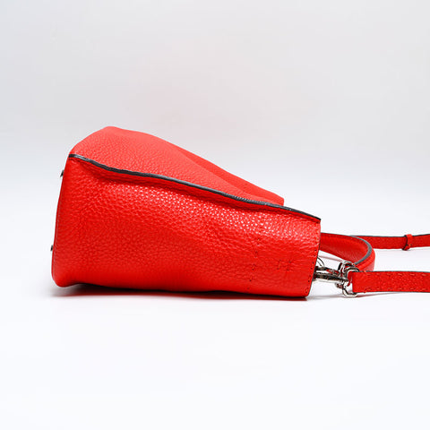 FENDI Leather Selleria Shoulder Bag Red WS20156
