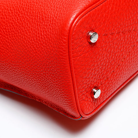 FENDI Leather Selleria Shoulder Bag Red WS20156