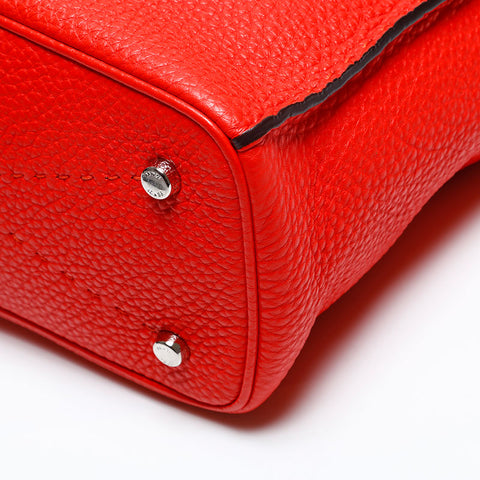FENDI Leather Selleria Shoulder Bag Red WS20156