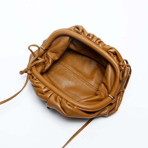 BOTTEGAVENETA Mini Pouch Leather Shoulder Bag Brown WS20157