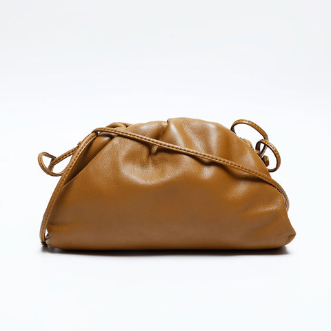 BOTTEGAVENETA Mini Pouch Leather Shoulder Bag Brown WS20157