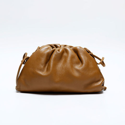 BOTTEGAVENETA Mini Pouch Leather Shoulder Bag Brown WS20157