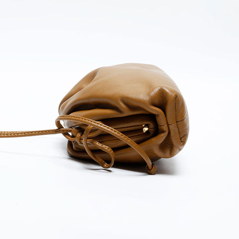 BOTTEGAVENETA Mini Pouch Leather Shoulder Bag Brown WS20157