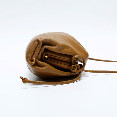 BOTTEGAVENETA Mini Pouch Leather Shoulder Bag Brown WS20157