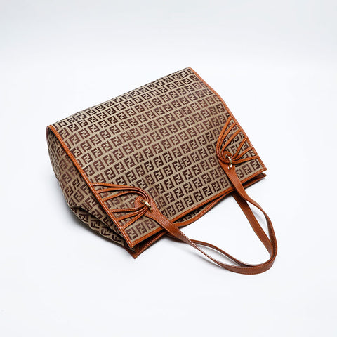 FENDI Zucchino Tote Bag Brown WS20158