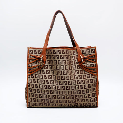 FENDI Zucchino Tote Bag Brown WS20158