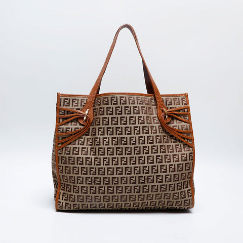 FENDI Zucchino Tote Bag Brown WS20158