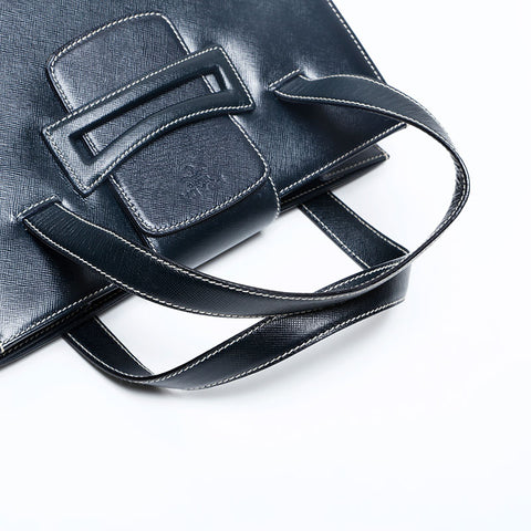 PRADA Safiano 皮革手提包 黑色 WS20159