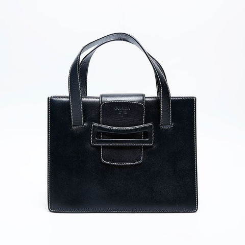 極美品 プラダ PRADA サフィアーノ レザー ハンドバッグ ブラック WS20159
