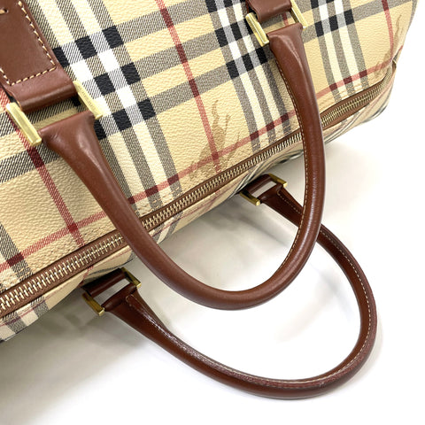 バーバリー BURBERRY ノバチェック 2way 旅行バッグ ボストンバッグ PVC ベージュ WS2015