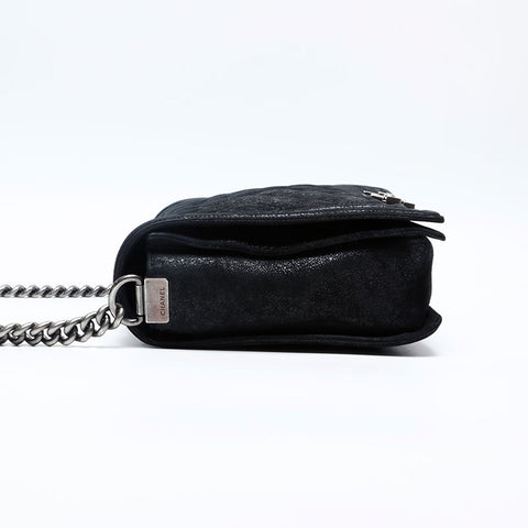 CHANEL Boy Chanel Suede 18th Series 2013-2014 Shoulder Bag black WS20160