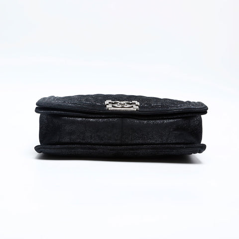 CHANEL Boy Chanel Suede 18th Series 2013-2014 Shoulder Bag black WS20160