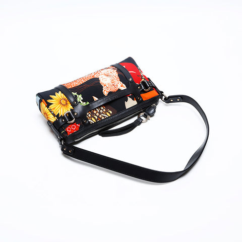 Salvatore Ferragamo Flower print Shoulder Bag black WS20165